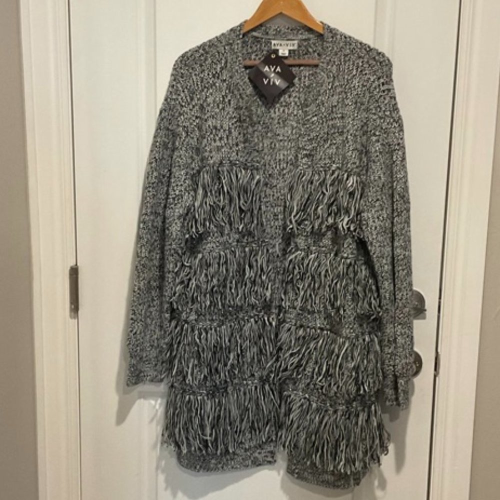 NWT Open Front Fringe Cardigan
